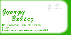 gyorgy babicz business card